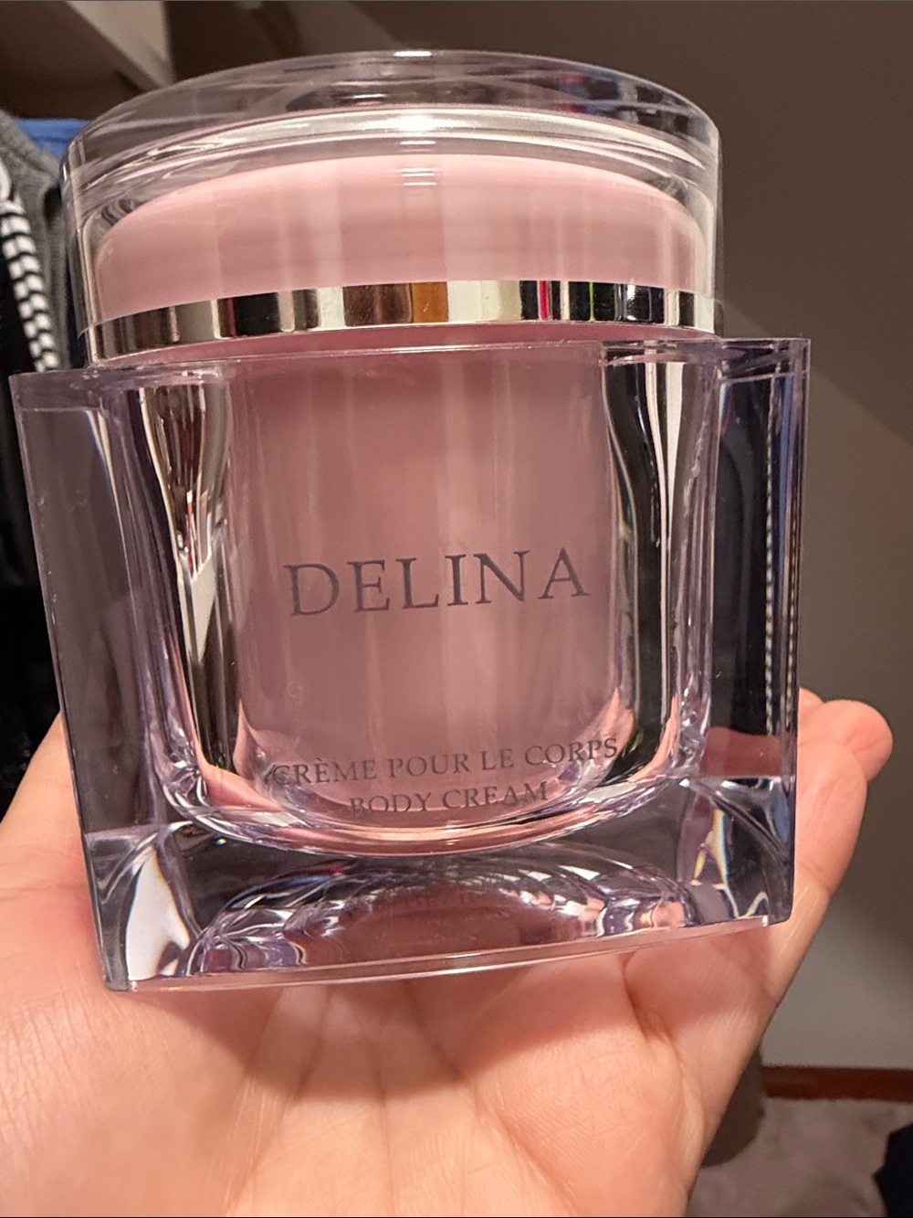 Delina Pink Cosmetic Jar with Cream - Picture 3 of 4